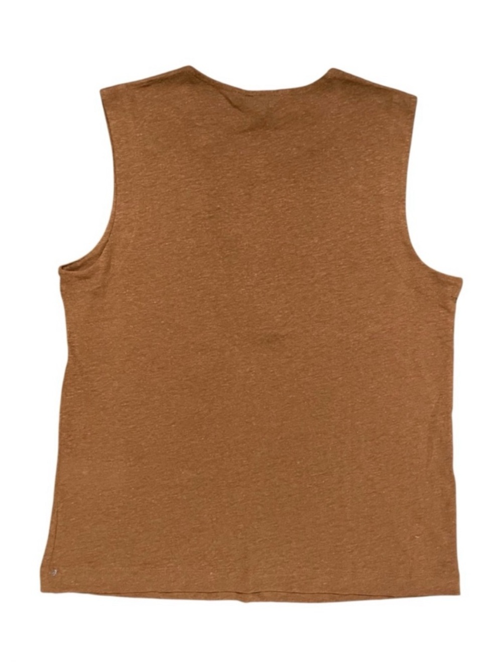 BANANA REPUBLIC V-Neck Brown Linen Blend Sleeveless Top Small - Picture 5 of 7